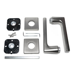 Hoppe dallas door handle kit inlcuding hardware in satin nickel