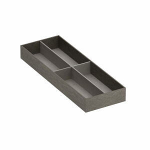 Gray eyeglass holder with four dividers