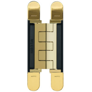 1432W invisible wide throw hinge in polished brass
