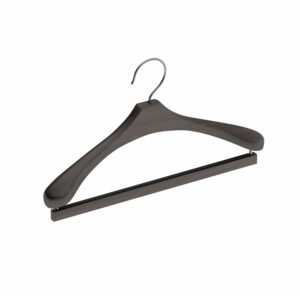 Suit hanger in brown with pants rack
