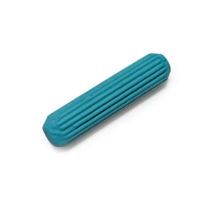 wood dowel with green glue coating in white background