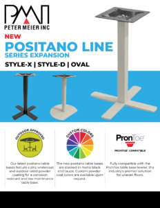 Cover of grey and black table bases, positano style D and X